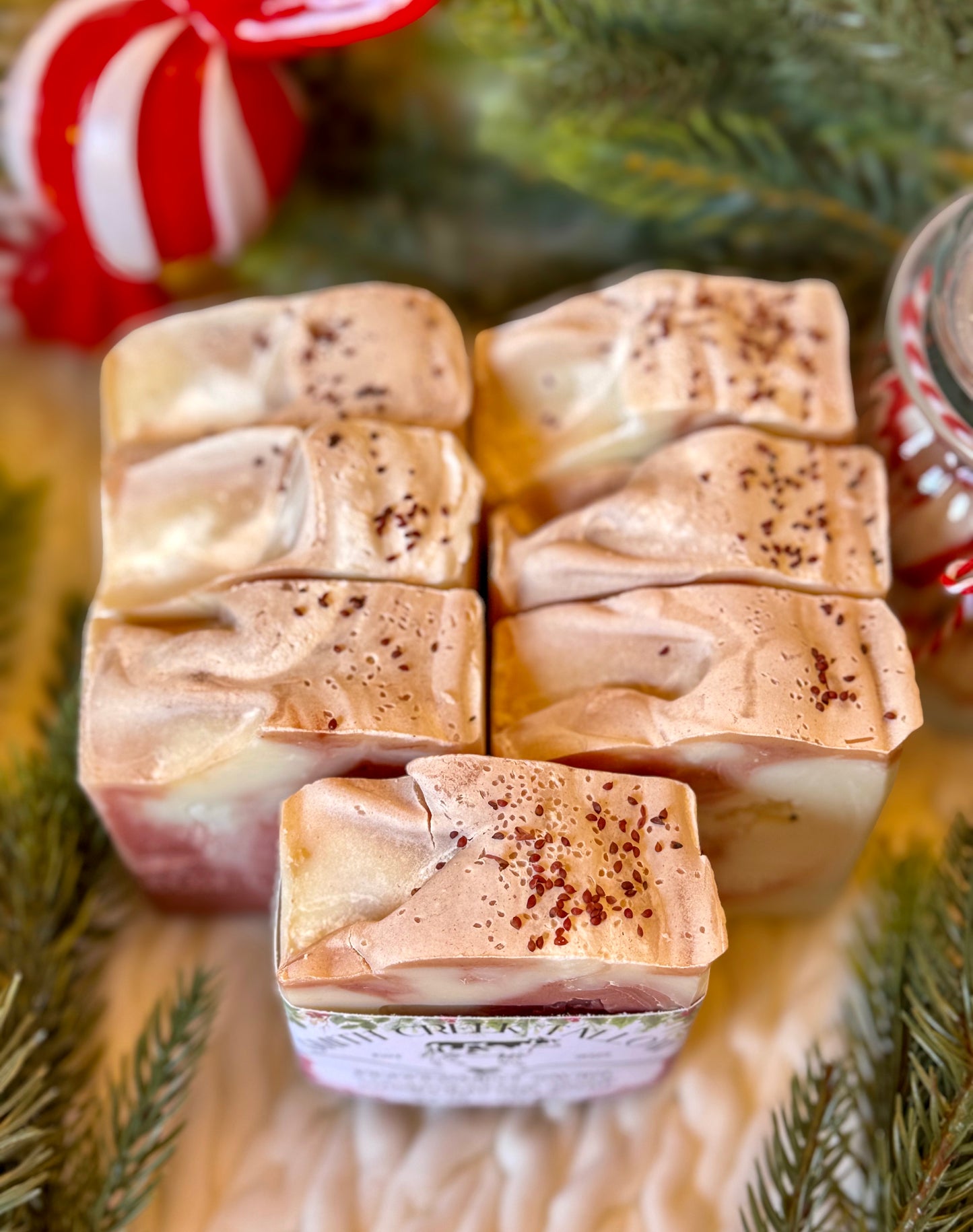 PEPPERMINT SWIRL Handcrafted Soap