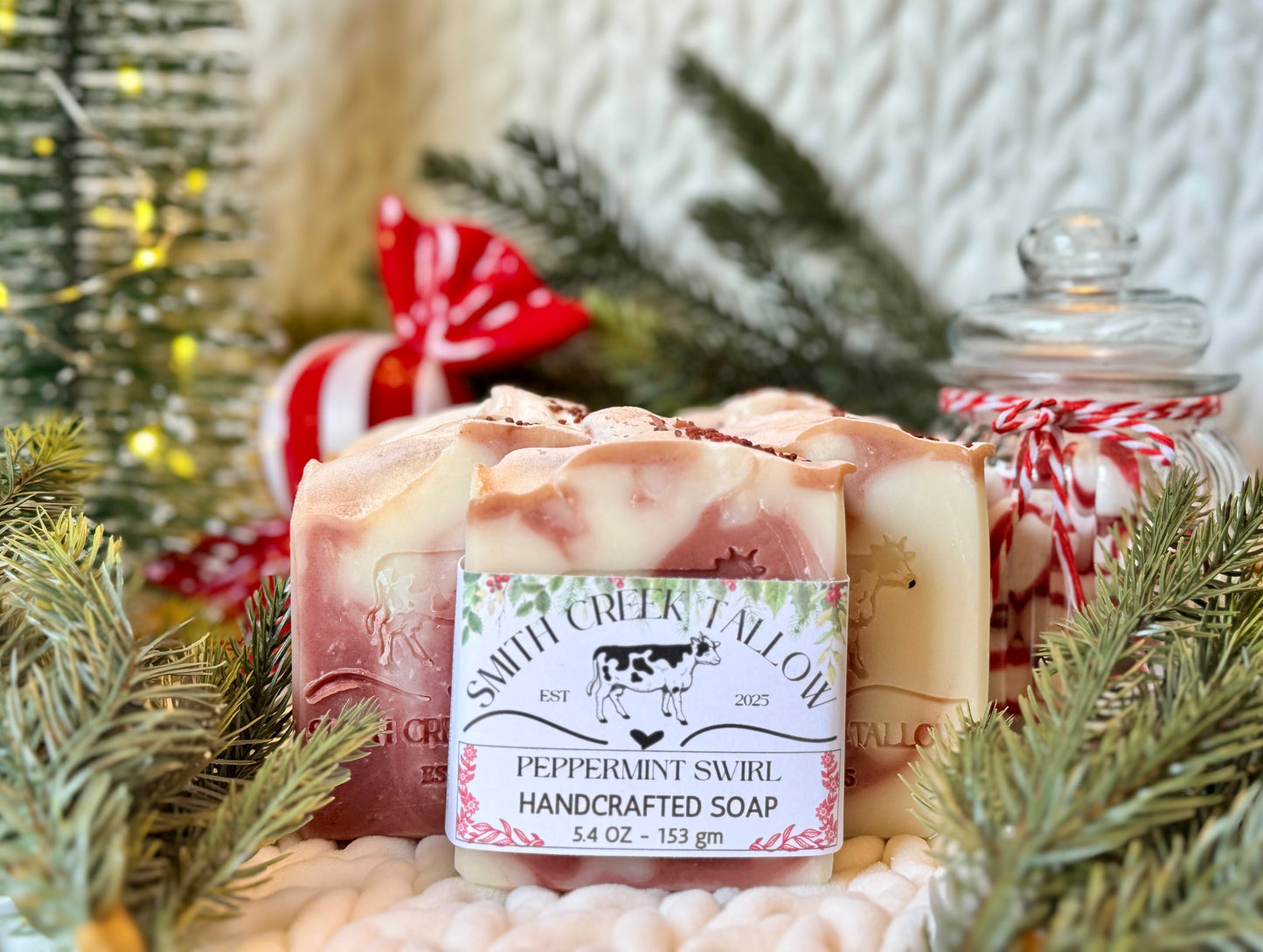 PEPPERMINT SWIRL Handcrafted Soap