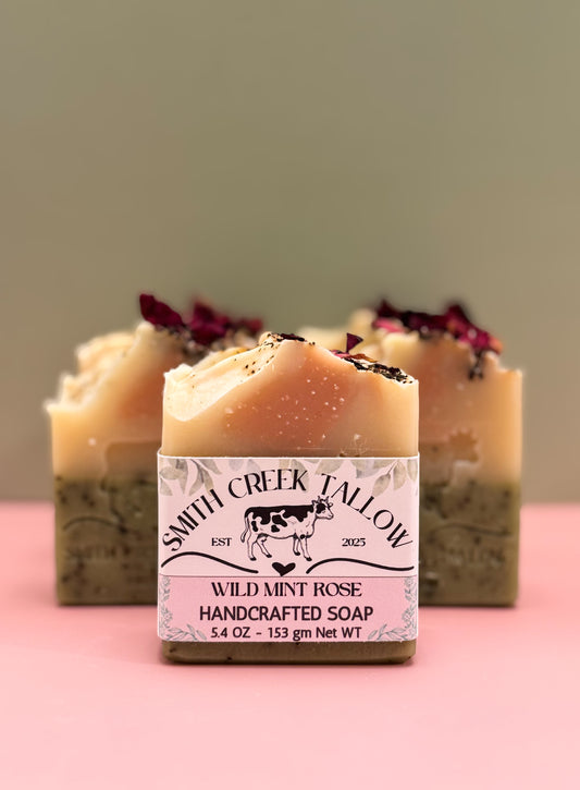 WILD MINT ROSE Handcrafted Soap