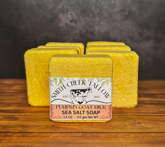 PUMPKIN GOAT MILK SEA SALT Handcrafted Soap